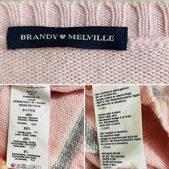 Brandy Melville Striped Wool Blend Sweater One Size - Picture 8 of 8